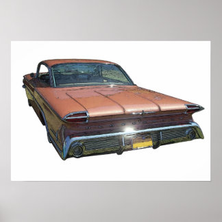 60 Oldsmobileリアビューポスター ポスター