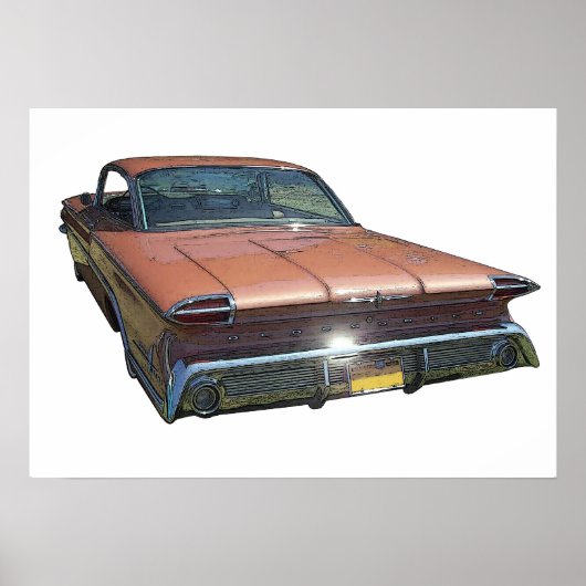 60 Oldsmobileリアビューポスター ポスター (正面)