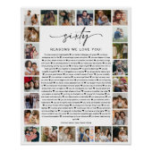 60 Reasons We Love You Photo Collage Keepsake Gift ポスター (正面)