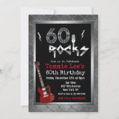 60 Rocks ロックスター ギター 60歳の誕生日 招待状 (正面)