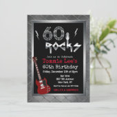 60 Rocks ロックスター ギター 60歳の誕生日 招待状 (スタンド正面)