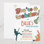 60 Rocks ロックスター ギター 60歳の誕生日 招待状 (正面/裏面)