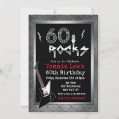 60 Rocks ロックスター ギター 60歳の誕生日 招待状 (正面)
