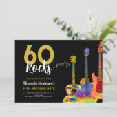 60 Rocks Guitar 60th birthday party 招待状 (スタンド正面)