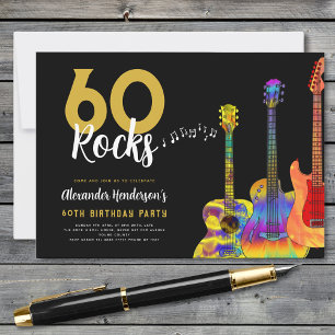 60 Rocks Guitar 60th birthday party 招待状
