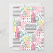 60 & Sassyピンク1980sメンフィスデザイン60thパート 招待状 (裏面)