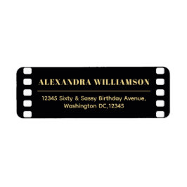 60&Sassyブラック金ゴールドローリング20s差出人住所 ラベル