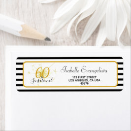 60 & SENSATIONAL 60th誕生日差出人住所ラベル ラベル