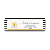 60 & SENSATIONAL 60th誕生日差出人住所ラベル ラベル (正面)