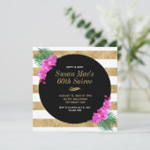 60 & Sexyブラック金ゴールド60thバースデーパーティー 招待状 (スタンド正面)