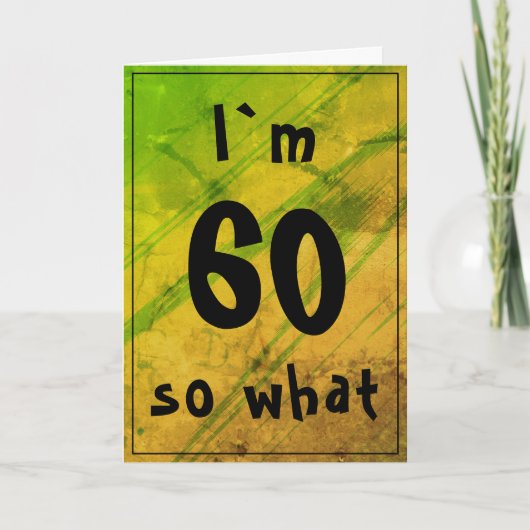 60 soとは何か抽象芸術グリーン60おもしろい誕生日 カード (正面)