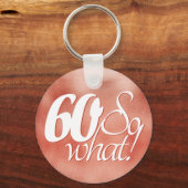 60 soスクリプトバラ金ゴールドメタル60番目の誕生日 キーホルダー (正面)
