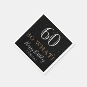 60 So何おもしろい黒エレガント60th誕生日パーティー スタンダードカクテルナプキン (角)