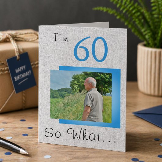 60 So Whatことわざ素朴60th誕生日 カード