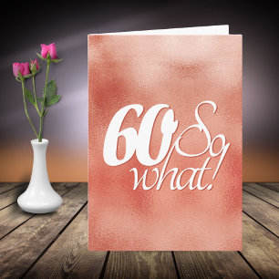60 so Whatスクリプトバラ金ゴールドメタル60th誕生日 カード