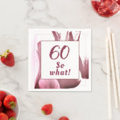60 So What Burgundy Tulipフローラ60誕生日 スタンダードカクテルナプキン (インサイチュ)