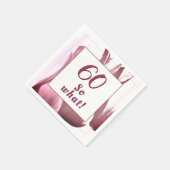 60 So What Burgundy Tulipフローラ60誕生日 スタンダードカクテルナプキン (角)