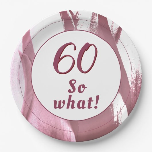 60 So What Burgundy Tulip 60誕生日フローラ ペーパープレート (正面)