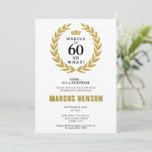 60 so What Funny Laurel Wreath 70th Birthday 招待状 (スタンド正面)
