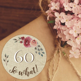 60 So What Water 素朴 Color Flowers 60誕生日 ラウンドシール