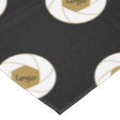 60"X104"トレードショーテーブルクロスのロゴ金ゴールドとブラック テーブルクロス (アングル)