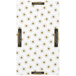 60"X104"トレードショーテーブルクロスのロゴ金ゴールドホワイト テーブルクロス