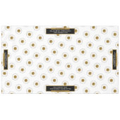 60"X104"トレードショーテーブルクロスのロゴ金ゴールドホワイト テーブルクロス (正面(横))