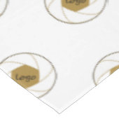 60"X104"トレードショーテーブルクロスのロゴ金ゴールドホワイト テーブルクロス (アングル)