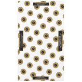 60"X104"トレードショーテーブルクロスのロゴ金ゴールドホワイト テーブルクロス (正面)