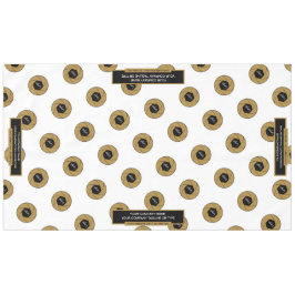 60"X104"トレードショーテーブルクロスのロゴ金ゴールドホワイト テーブルクロス