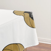 60"X104"トレードショーテーブルクロスのロゴ金ゴールドホワイト テーブルクロス (インサイチュ)