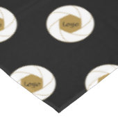 60"X84"トレードショーテーブルクロスのロゴ金ゴールドとブラック テーブルクロス (アングル)