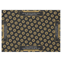 60"x84"トレードショーテーブルクロスのロゴ金ゴールドブラック テーブルクロス