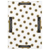 60"X84"トレードショーテーブルクロスのロゴ金ゴールドホワイト テーブルクロス (正面)