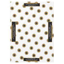 60"X84"トレードショーテーブルクロスのロゴ金ゴールドホワイト テーブルクロス