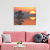 60" x 40" キャンバスアート "日の出" イメージ (インサイチュ (リビング))
