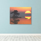 60" x 40" キャンバスアート "日の出" イメージ (インサイチュ (ウッドフロア))
