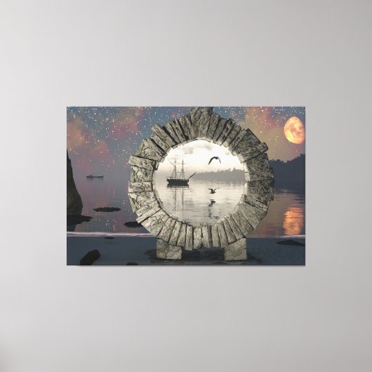 60" x 40" Canvas Art w' "Portal in Time" image キャンバスプリント (正面)