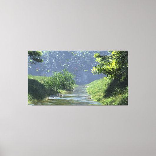 60" x 40" Canvas Art with "Babbling Brook" image キャンバスプリント (正面)