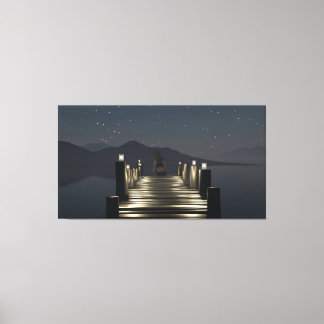 60" x 40" Canvas Art with "Dockside" image キャンバスプリント