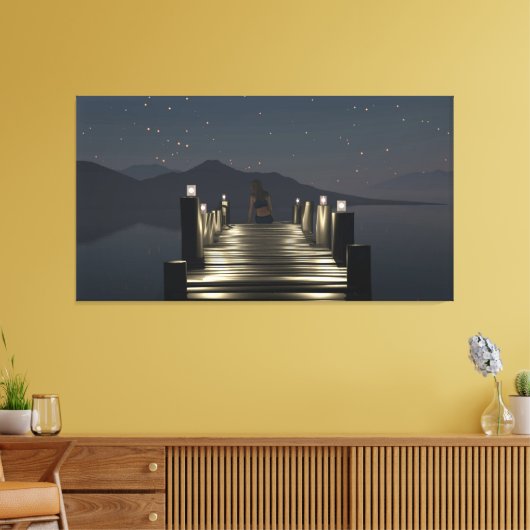60" x 40" Canvas Art with "Dockside" image キャンバスプリント (インサイチュ (リビング))