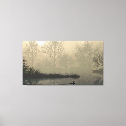 60" x 40" Canvas Art with "Foggy Dawn" image キャンバスプリント (正面)