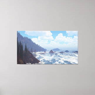60" x 40" Canvas Art with "Rocky Coast" image キャンバスプリント