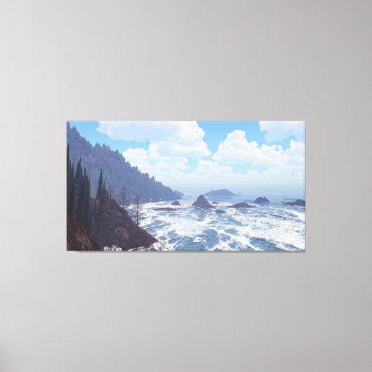 60" x 40" Canvas Art with "Rocky Coast" image キャンバスプリント (正面)