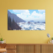 60" x 40" Canvas Art with "Rocky Coast" image キャンバスプリント (インサイチュ (リビング))