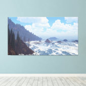 60" x 40" Canvas Art with "Rocky Coast" image キャンバスプリント (インサイチュ (ウッドフロア))