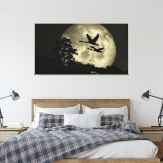 60 x 40 Canvas Art with "Swans in the Moon" image キャンバスプリント