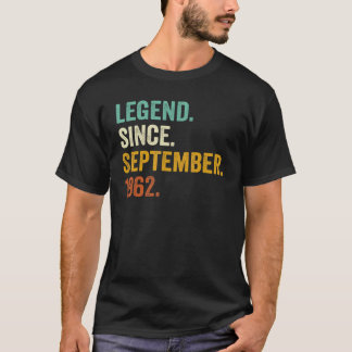 60 Year Old  Legend Since September 1962 60th Birt Tシャツ