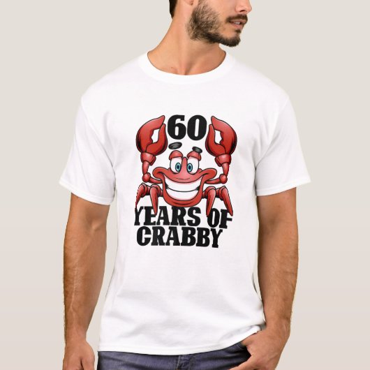 60 Years Of Crabby Funny Crab Beach 60Th Birthday Tシャツ (正面)