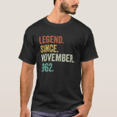 60 Years Old  Legend Since November 1962 60th Birt Tシャツ (正面)